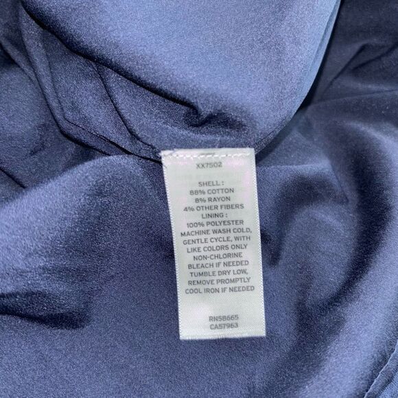 CASLON Faux Wrap Ruffle Dobby Dress In Navy Peacoat Size 3X NEW - Picture 12 of 15